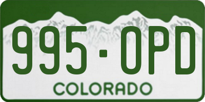 CO license plate 995OPD