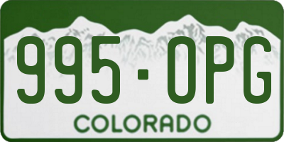 CO license plate 995OPG