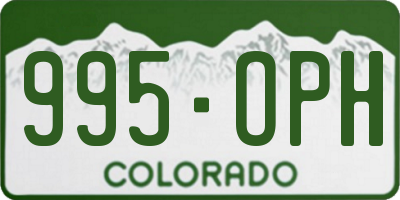 CO license plate 995OPH