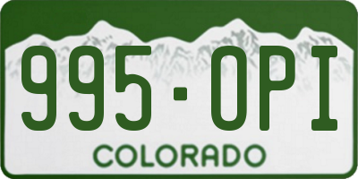 CO license plate 995OPI