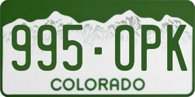 CO license plate 995OPK