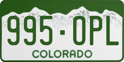 CO license plate 995OPL