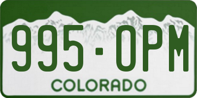 CO license plate 995OPM