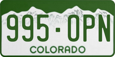 CO license plate 995OPN