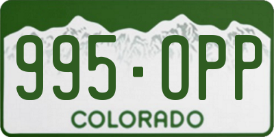 CO license plate 995OPP