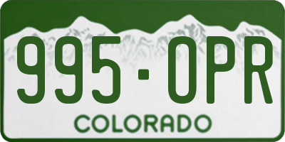 CO license plate 995OPR