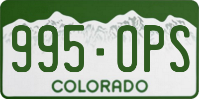 CO license plate 995OPS