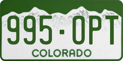 CO license plate 995OPT