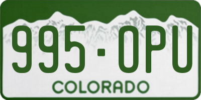 CO license plate 995OPU