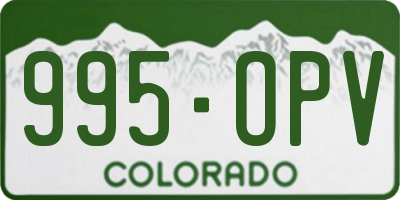 CO license plate 995OPV