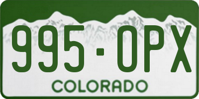 CO license plate 995OPX