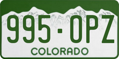 CO license plate 995OPZ