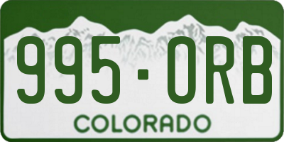 CO license plate 995ORB