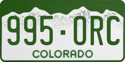 CO license plate 995ORC