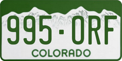 CO license plate 995ORF