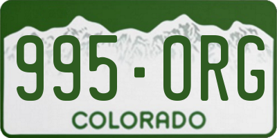CO license plate 995ORG