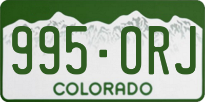 CO license plate 995ORJ