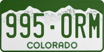 CO license plate 995ORM