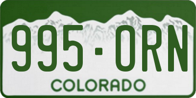 CO license plate 995ORN