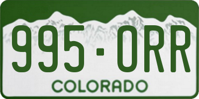 CO license plate 995ORR