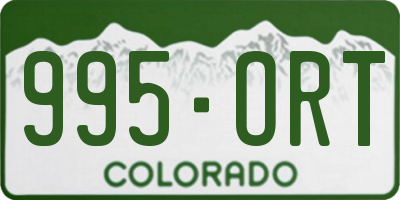CO license plate 995ORT