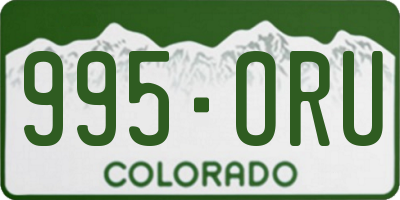 CO license plate 995ORU