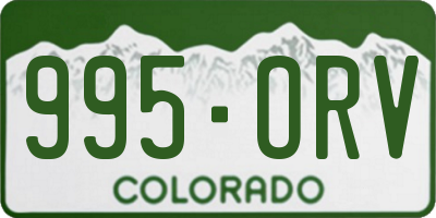 CO license plate 995ORV
