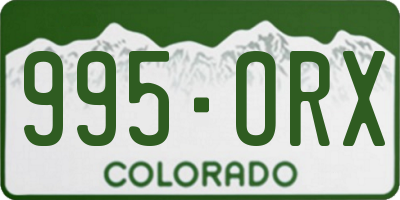 CO license plate 995ORX