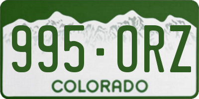CO license plate 995ORZ