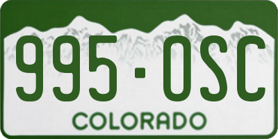 CO license plate 995OSC