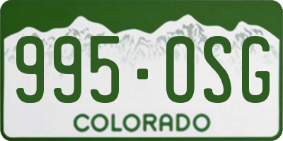 CO license plate 995OSG