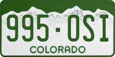CO license plate 995OSI
