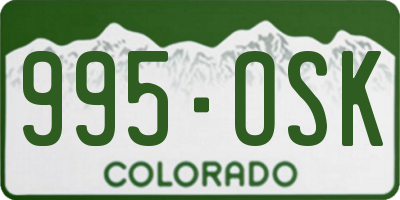 CO license plate 995OSK