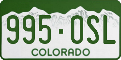 CO license plate 995OSL