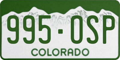 CO license plate 995OSP