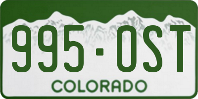 CO license plate 995OST