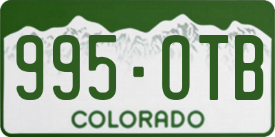 CO license plate 995OTB