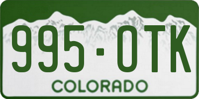 CO license plate 995OTK