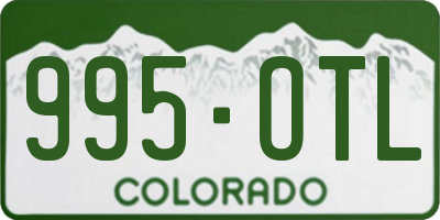 CO license plate 995OTL