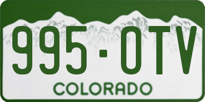 CO license plate 995OTV