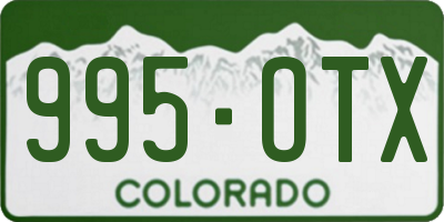 CO license plate 995OTX