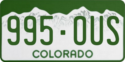 CO license plate 995OUS