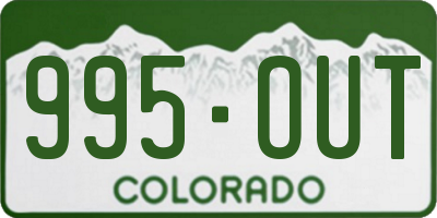 CO license plate 995OUT