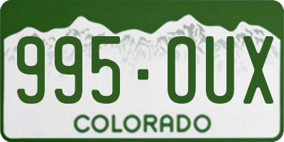 CO license plate 995OUX
