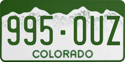 CO license plate 995OUZ