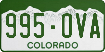 CO license plate 995OVA
