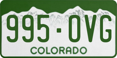 CO license plate 995OVG