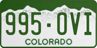 CO license plate 995OVI