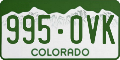 CO license plate 995OVK