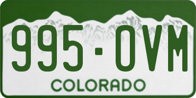 CO license plate 995OVM